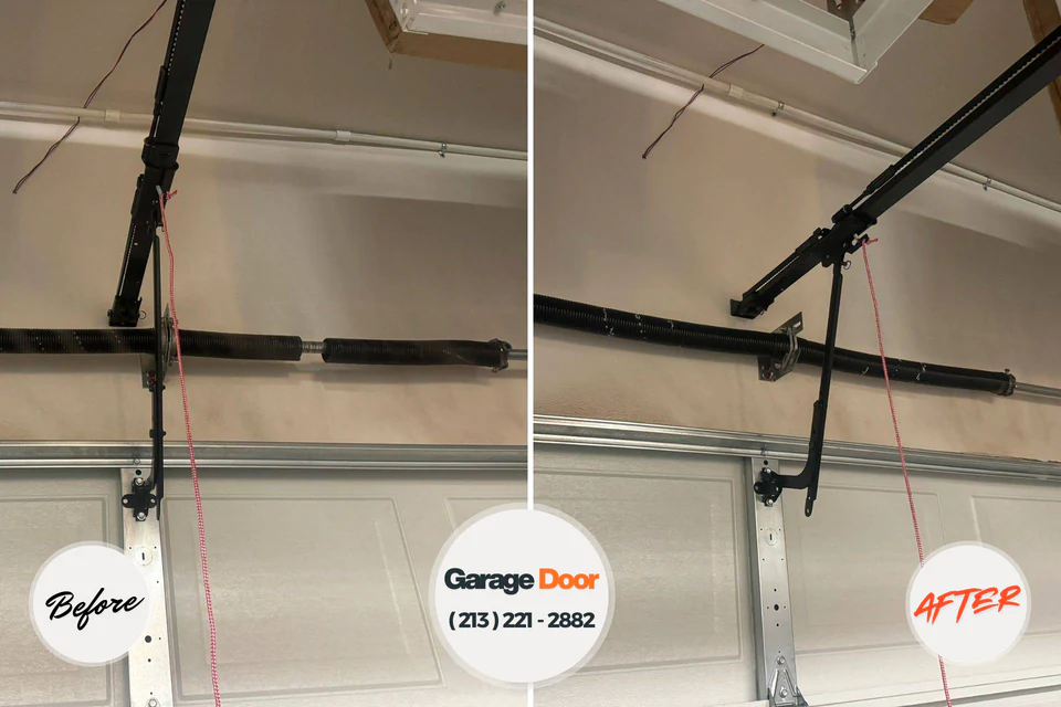 Before and after: garage door repair Conesus Lake, NY